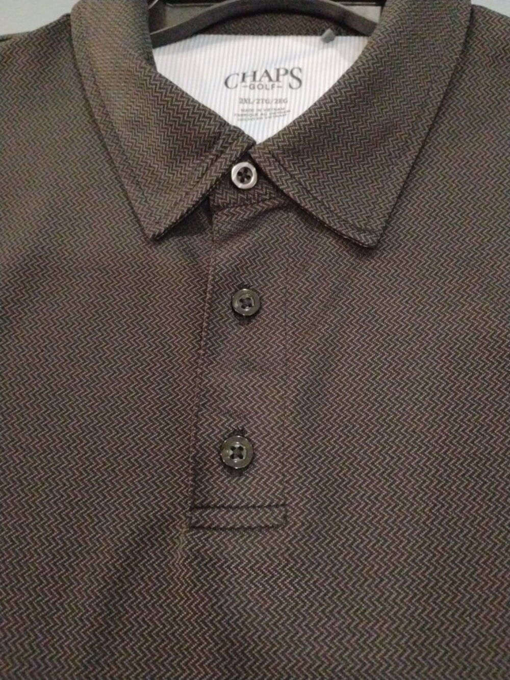 Chaps Golf Men's Black Active Polo Shirt Short Sleeve 2XL
